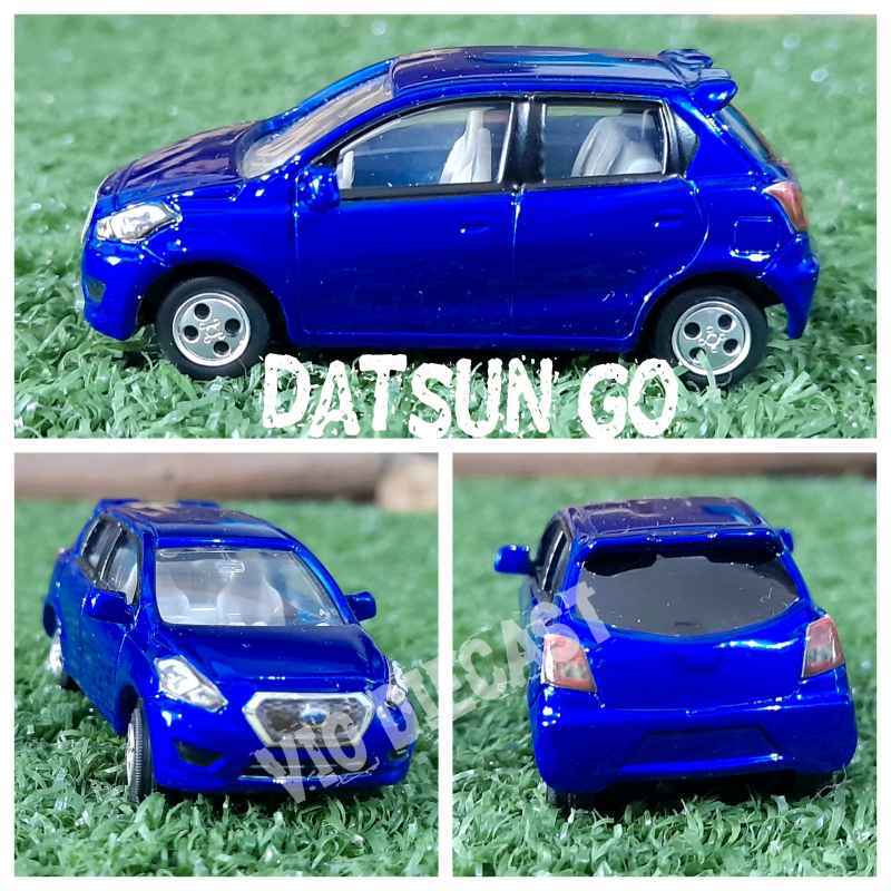 Jual Diecast Miniatur Datsun Go Biru Skala 1 64 Di Seller