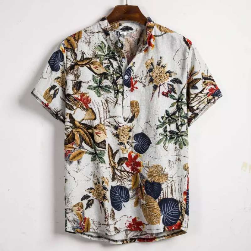 Promo Men Linen Short Sleeve Shirt 