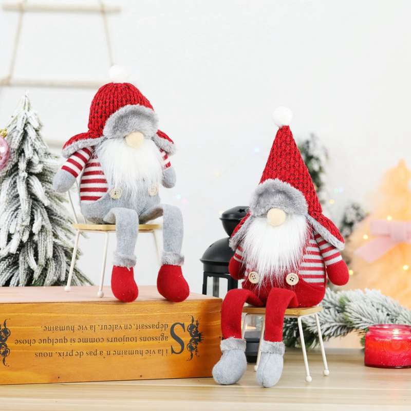bluelans hotel restaurant christmas decorations faceless long legs santa doll xmas gift