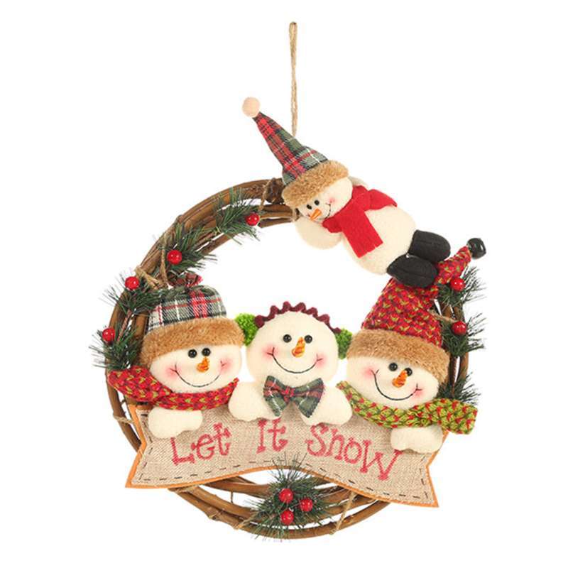 Jual Bluelans Rattan Garland Santa Snowman Doll Door Window Hanging Ornament Christmas Decor Terbaru Oktober 2021 harga murah - kualitas terjamin | Blibli