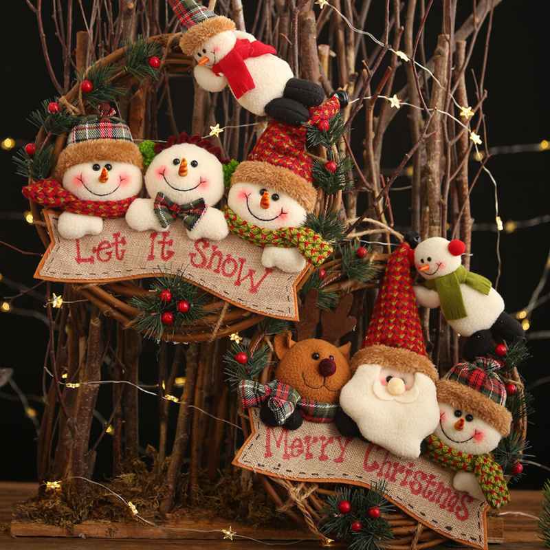 Jual Bluelans Rattan Garland Santa Snowman Doll Door Window Hanging Ornament Christmas Decor Terbaru Oktober 2021 harga murah - kualitas terjamin | Blibli