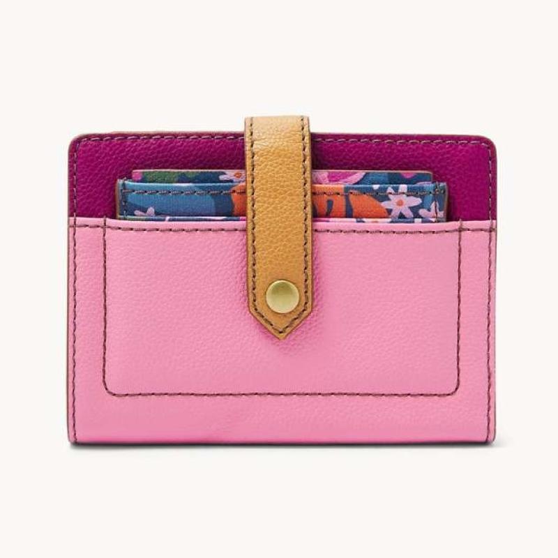 Jual Fossil Myra Multifunction Wallet Pink Multi SWL2382692 Dompet