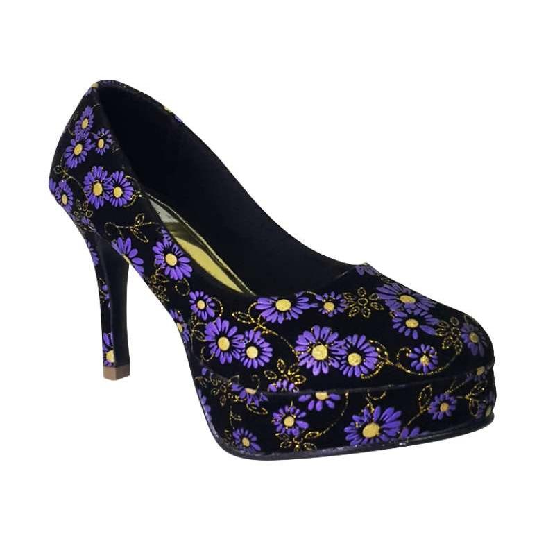 Jual High Heels - Black \u0026 Purple Heel 