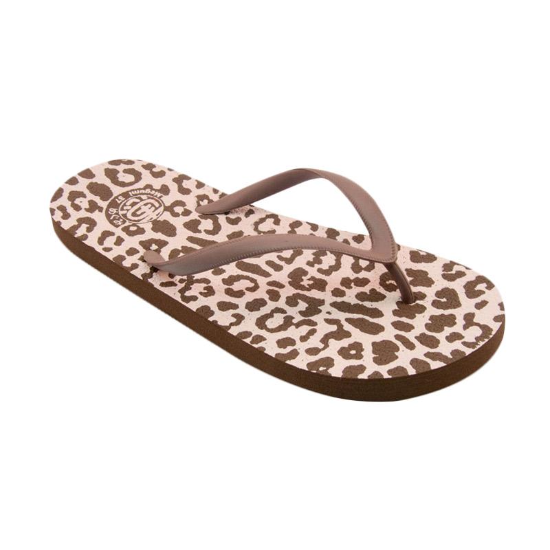 Megumi Leopard Sandal Flip Flop Wanita - Brown