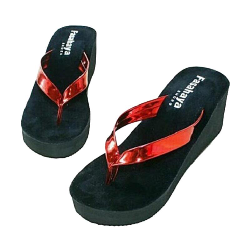 Fasahaya Spons Jepit SDW19 Sandal Wedges - Merah
