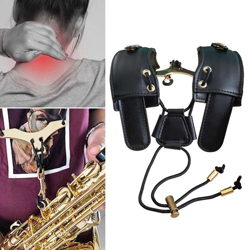 Milageto Pro Sax Saxophone Harness Neck Strap Adjustable Shoulder Belt for Kids Adult
