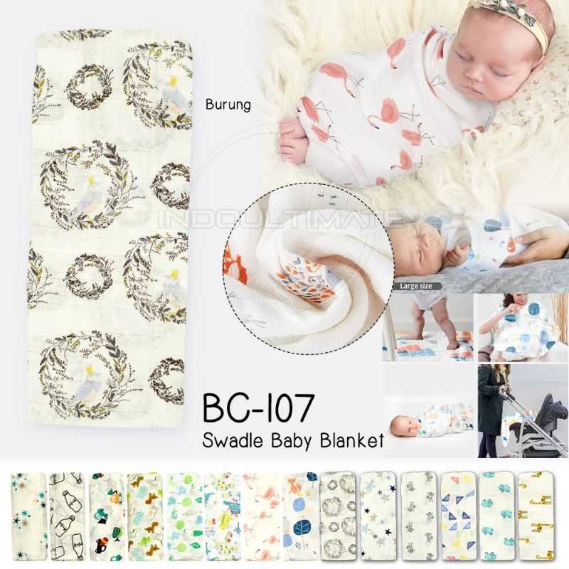 Jual 120 X 120 Cm Selimut Kain Bedong Bayi Baru Lahir Muslin 100 Bc 107 Katun Swaddle Baby Bird Murah Mei 2021 Blibli