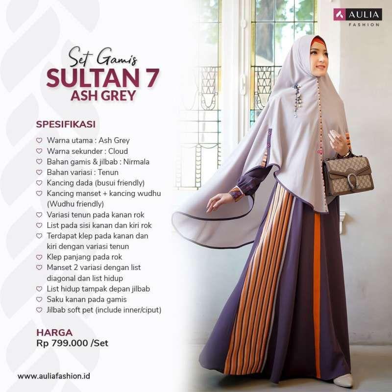 Jual Aulia Fashion Set Gamis Sultan 7 Ash Grey Originalterbaru 2021 Set Gamis Syari Dan Khimar Murah Mei 2021 Blibli