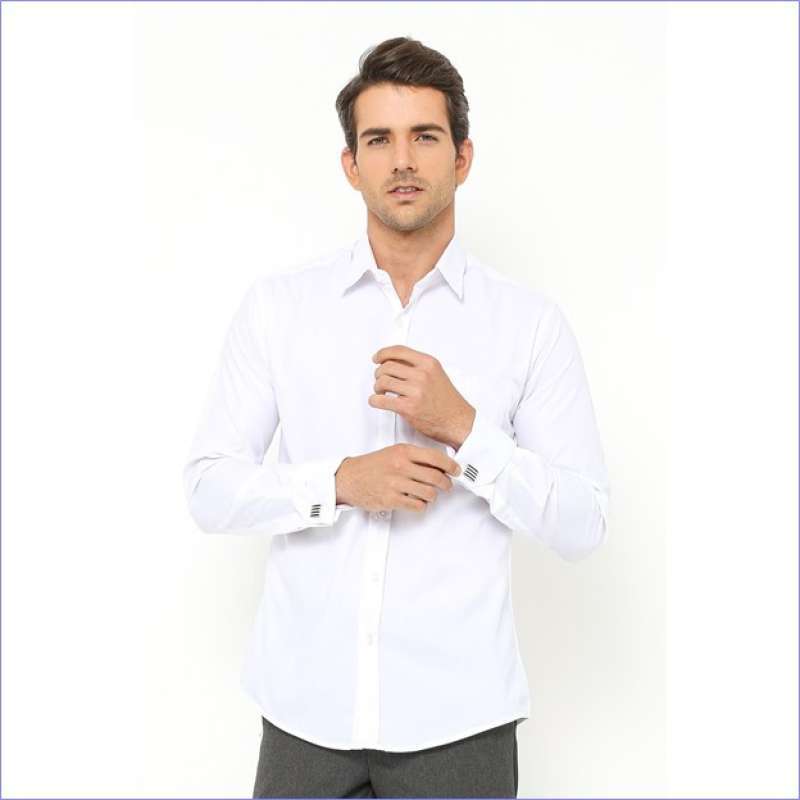 Jual Kemeja Putih Slim fit French cuff 