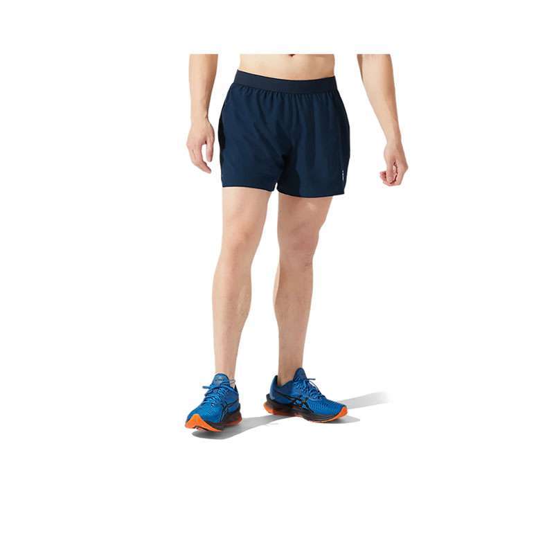asic mens running shorts