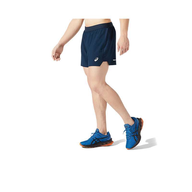asic mens running shorts