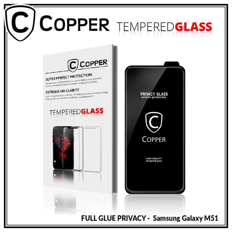 Anti Spy M51 Matte Tempered Glass Samsung M51 COPPER Tempered
