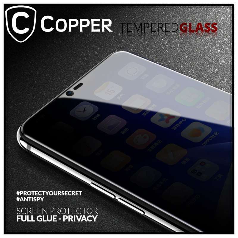Promo Samsung M51 Copper Tempered Glass Privacy Anti Spy Diskon