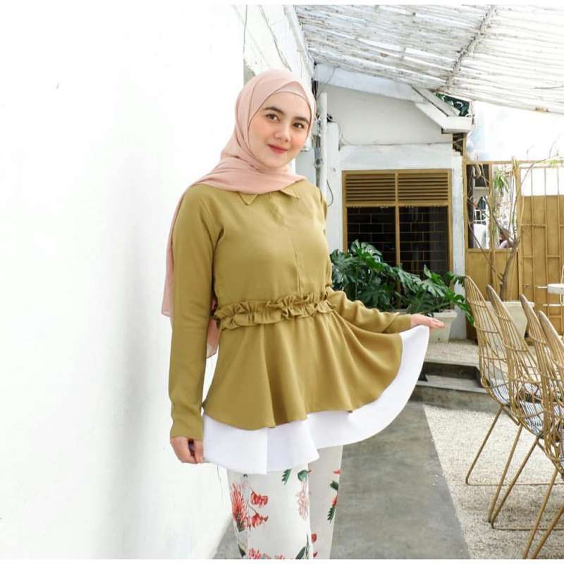 Jual Baju Blouse Wanita Muslim Model Peplum Lovi di Seller Aulia