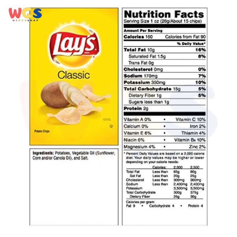 Jual Snack Lays Classic Potato Chips USA 6.5oz 184.2g di ...