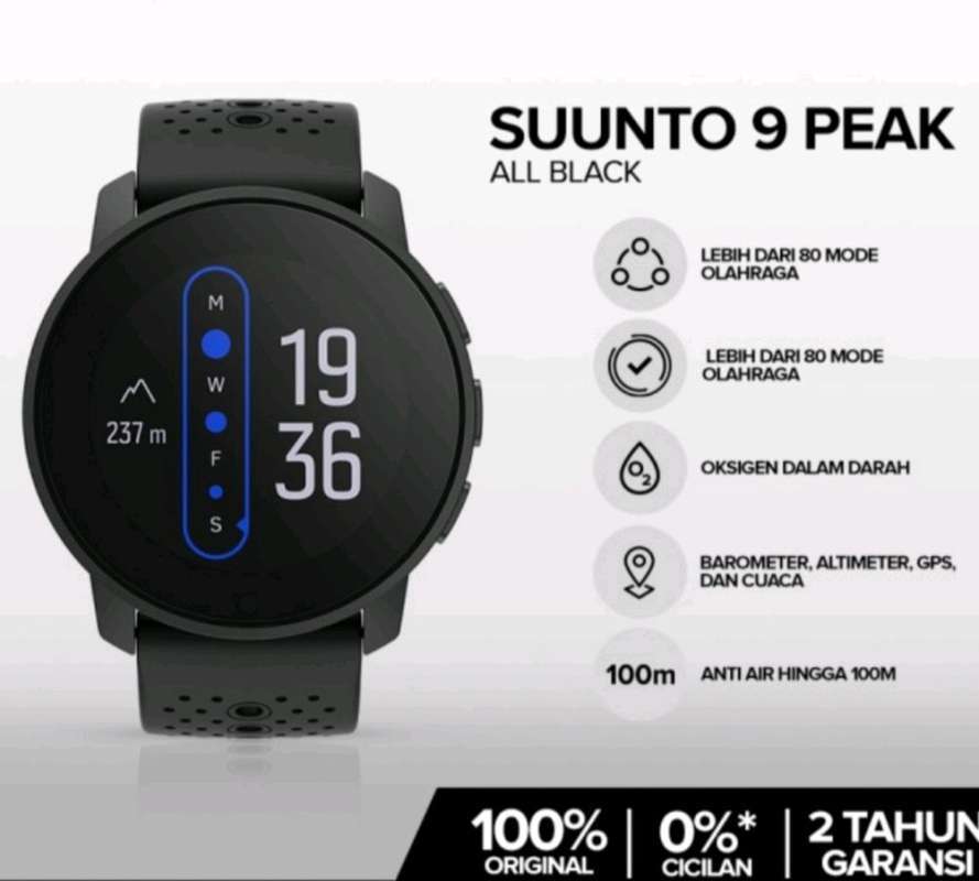Jual Suunto 9 Peak All Black Smartwatch Garansi Resmi di Seller