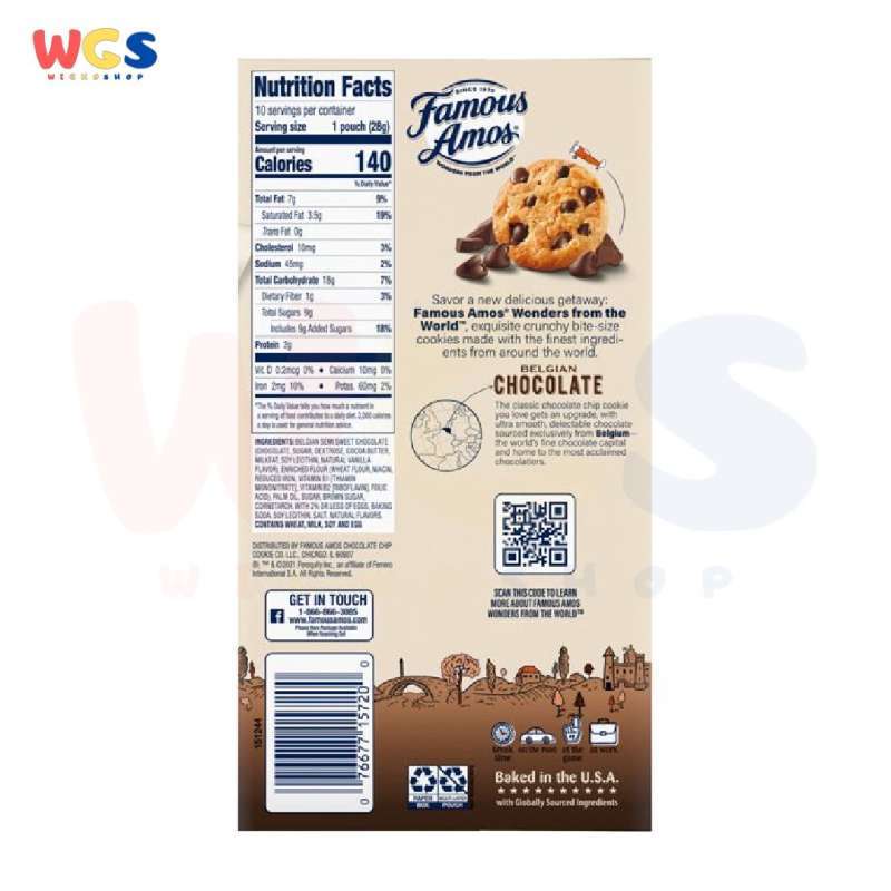 Jual Famous Amos Cookies Made With Belgian Chocolate Bite ...
