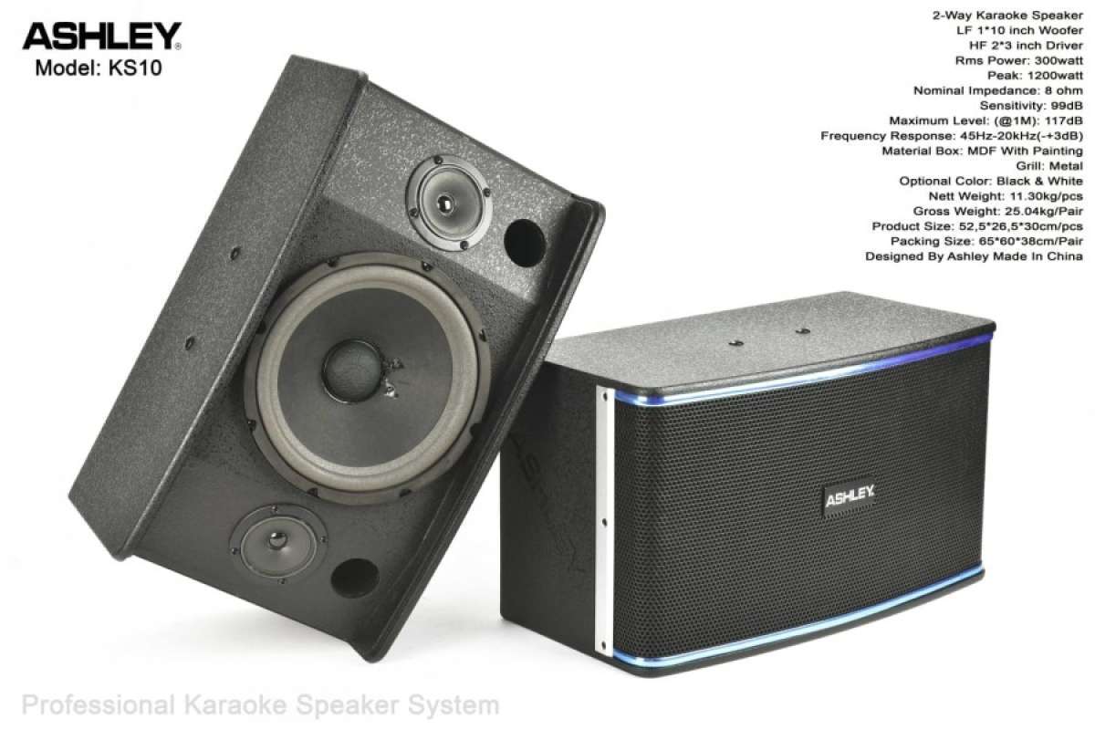 Speaker Karaoke Pasif Ashley KS10 KS 10 10 inch ORIGINAL ASHLEY