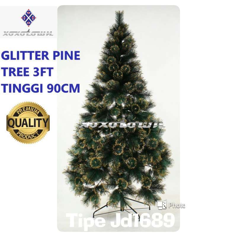 Jual Pohon natal 3 feet 90 cm 1 meter glitter pine tree tipe