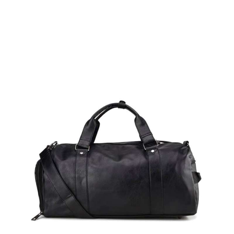 Distressed Leather Carryall Duffel Bag 