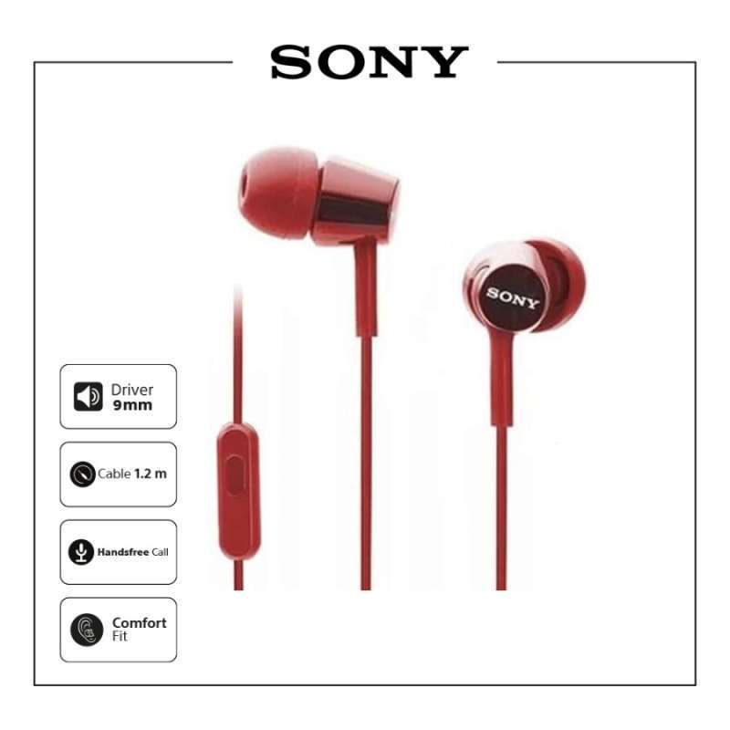 Jual SONY MDR-EX155AP Red Earphone With Mic / EX155AP / EX-155AP di Seller  RayShivaH - Indonesia | Blibli