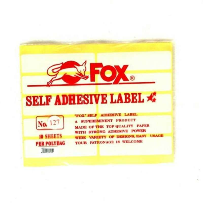 Jual Dijual Fox Kertas Sticker Label ll Per Pak Isi 10 Sheets ...