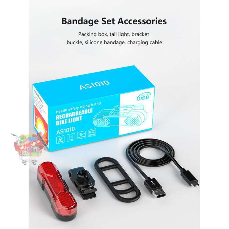 Promo Lampu Belakang Sepeda Rechargeable Bike Light As1010 As1010 merah Diskon 29 Di Seller Aio shop Kapuk Muara Kota Jakarta Utara Blibli