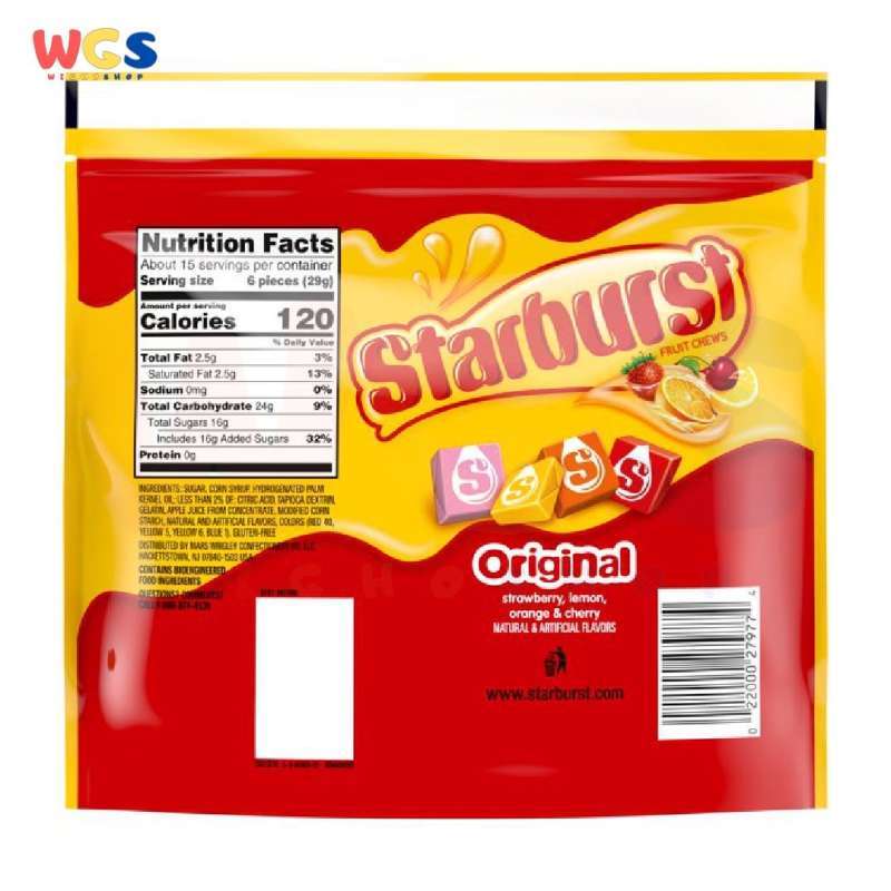 Jual Permen Starburst Original Fruit Chews Candy Stand Up ...