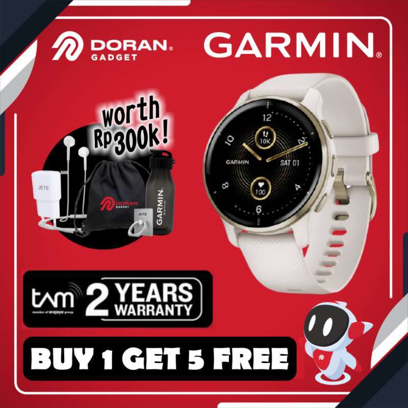 Jual Garmin Venu Plus 43mm Ivory Creamgold Garansi Resmi Tam
