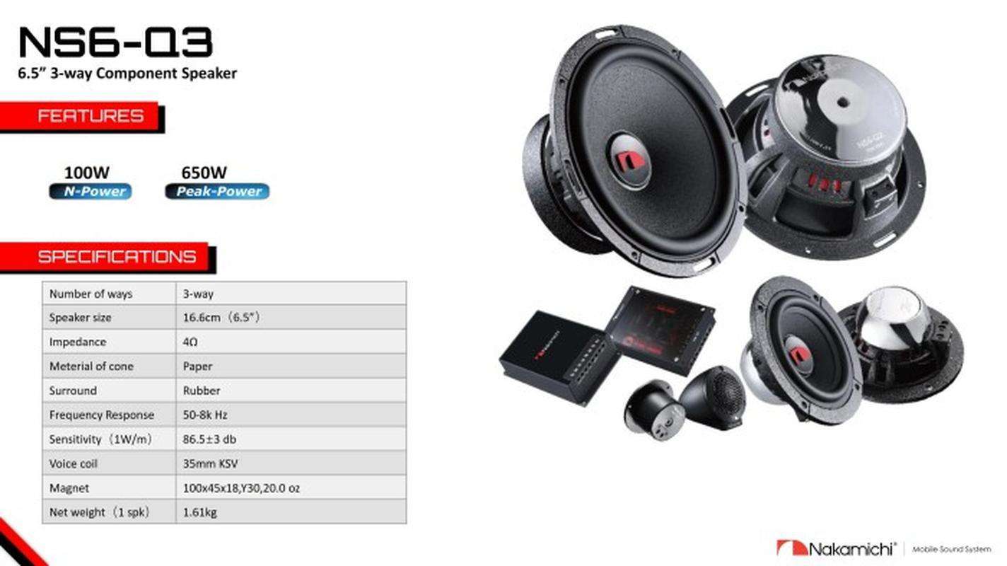 Jual Nakamichi Ns6q3 Competition 3way Component Speaker Split Di