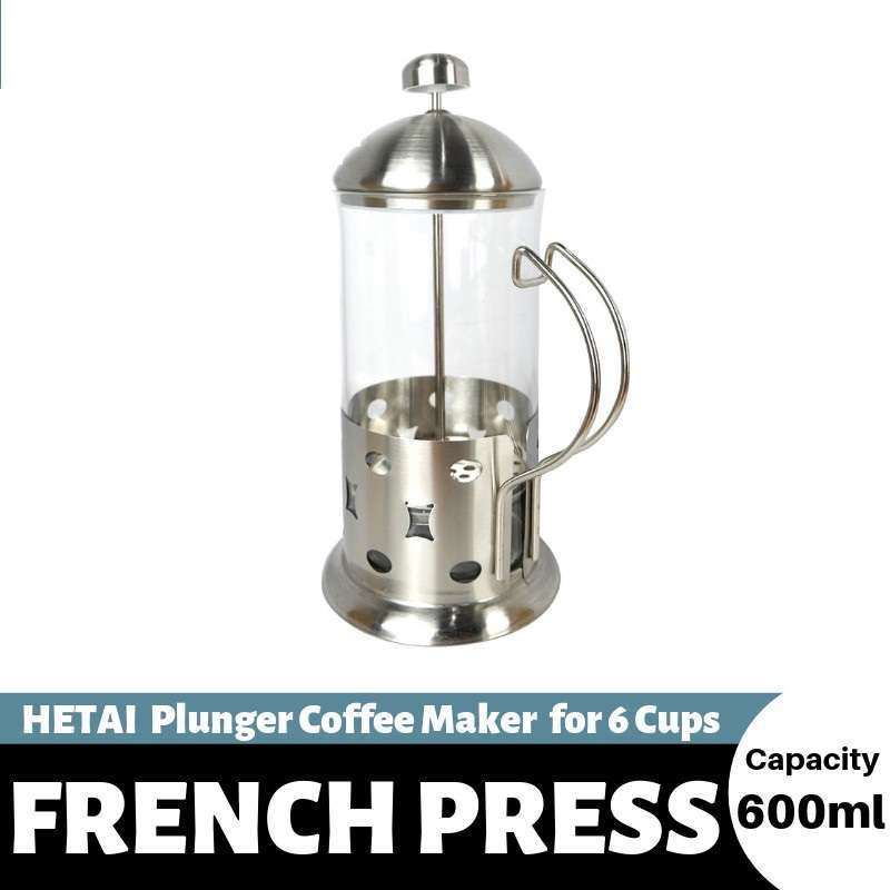 Promo Hetai French Press Plunger Coffee Maker 600 Ml For