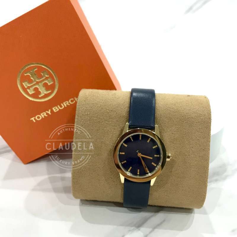 Jual Tory Burch Gigi Leather Strap Navy Women's Watch