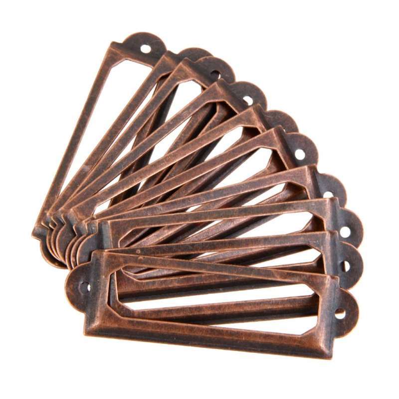 Jual 50x Drawer Cabinet Frame Label Tag Pull Handle File Name ...