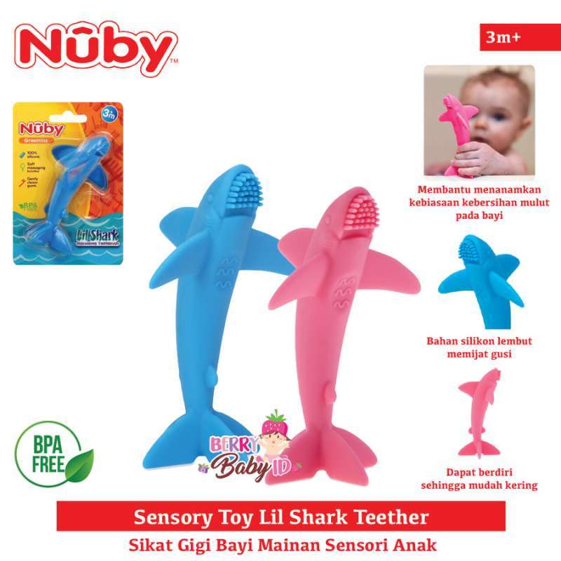 Promo Nuby Sensory Toy Lil Shark Teether Sikat Gigi Bayi Anak