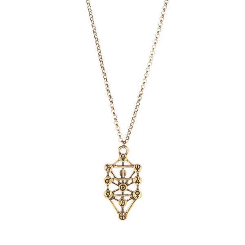 Geometric Pendant Necklace Chain Gold 