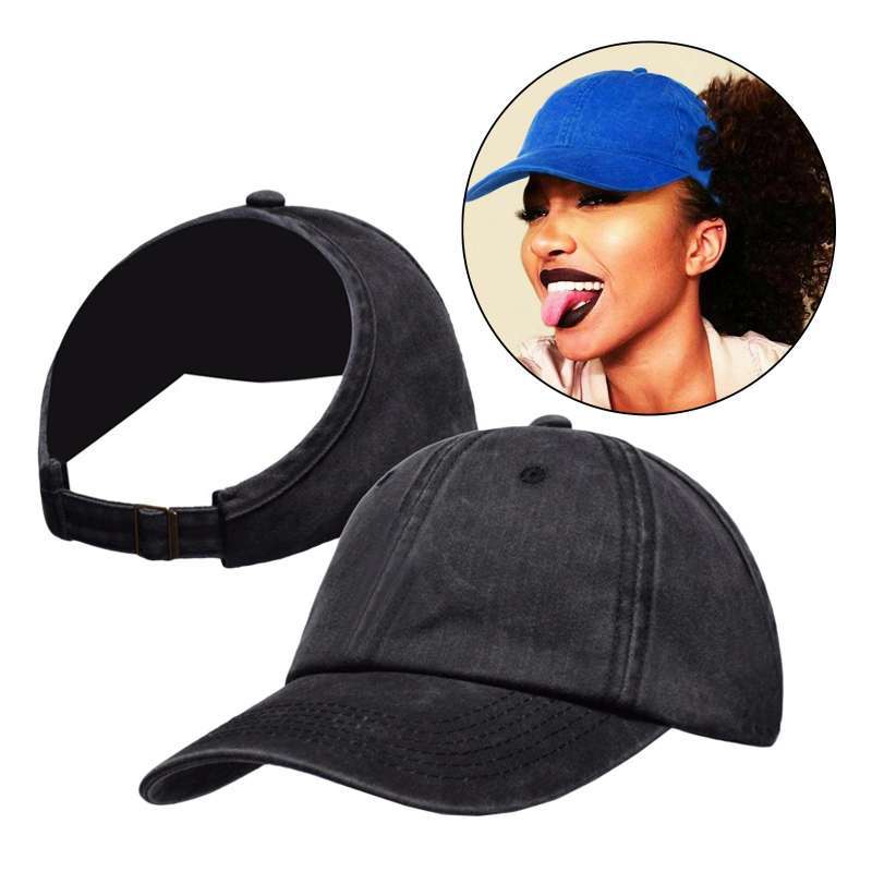 Promo 2x Women Backless Ponytail Hat 