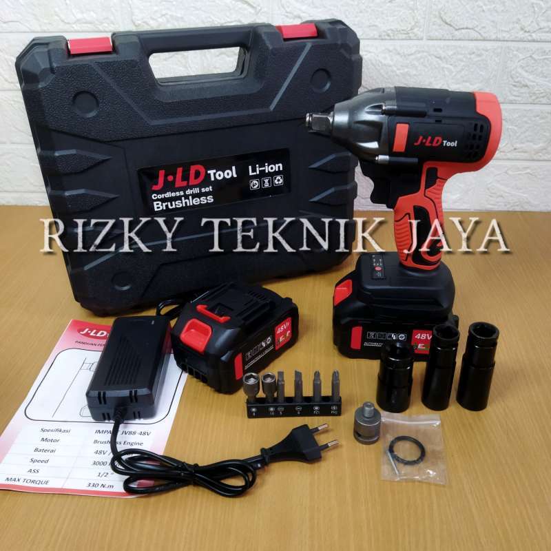 Mesin Bor JLD 48V Impact Wrench Brushless 2 Baterai JLD IMPACT WRENCH 48V BOR BATERAI CORDLESS