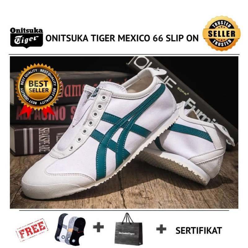 Promo Sepatu Onitsuka tiger original mexico 66 slip on white list blue - 39  Diskon 65% di Seller Welcome To Store - Cilandak Timur, Kota Jakarta  Selatan | Blibli