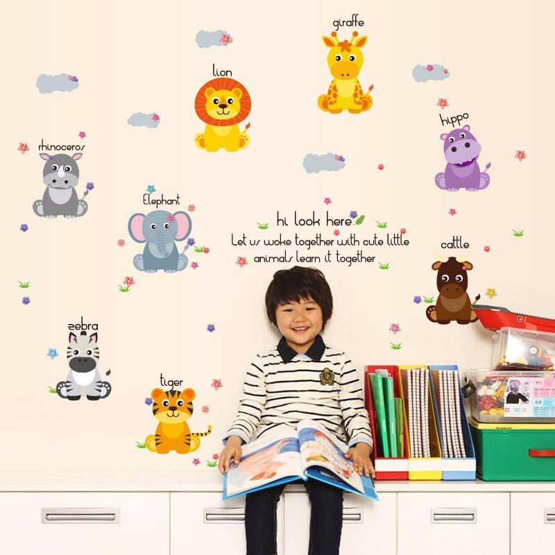 Jual H Ikea Cute Animals Pvc Wall Stickers For Kids Room Murah