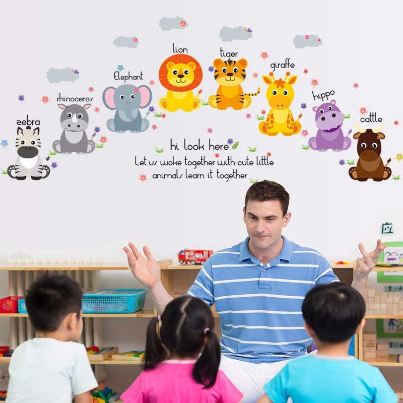 Jual H Ikea Cute Animals Pvc Wall Stickers For Kids Room Murah
