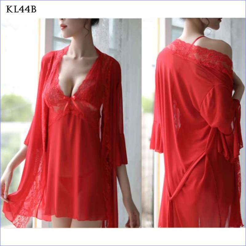 Promo Baju Tidur Wanita Dewasa Lingerie Kimono Lace Merah Kl44b Merah Diskon 50 Di Seller Mega.id Duren Sawit Kota Jakarta Timur Blibli