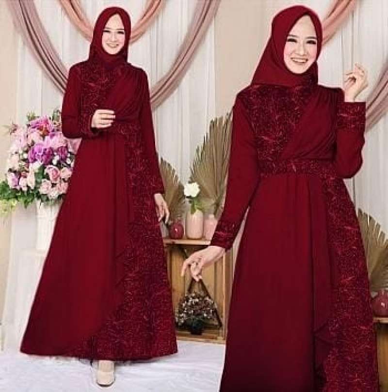 Gamis Wanita Maxi Dress Muslimah Lapis 