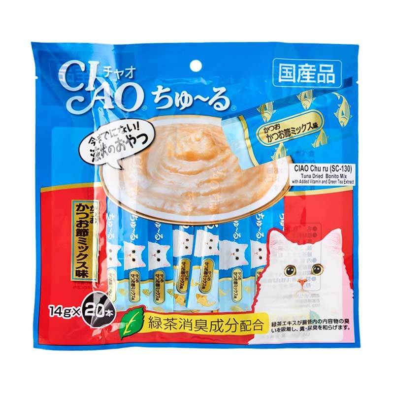Jual Ciao Sc130 Liquid Churu Tuna Dried Bonito Mix 20 Pcs Online Oktober 2020 Blibli Com