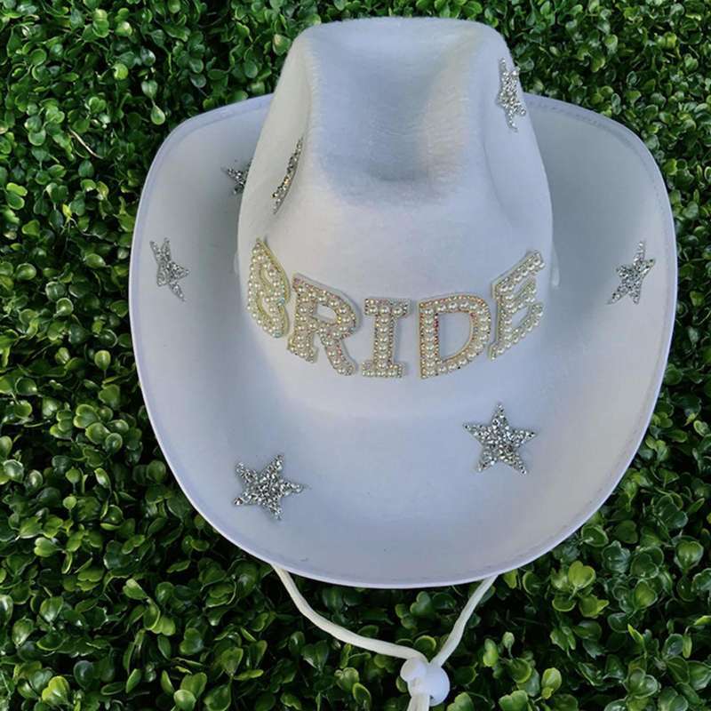 2Pcs Cowgirl Hat Wild West Cowboy Hats 