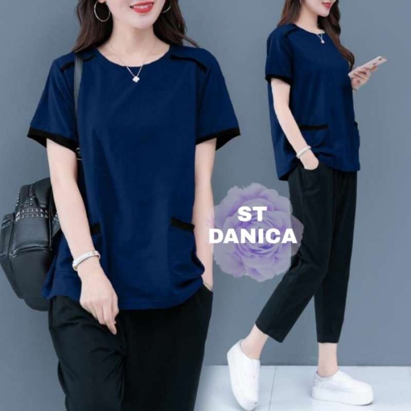 Promo Setelan Celana Wanita Atasan Kaos Casual Nongkrong Baju