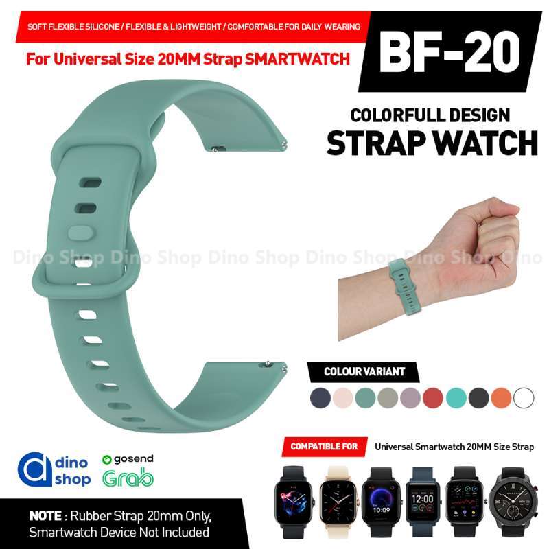 Strap 20mm SOFT RUBBER for Amazfit GTS 2 3 BIP U PRO S LITE Tali Jam