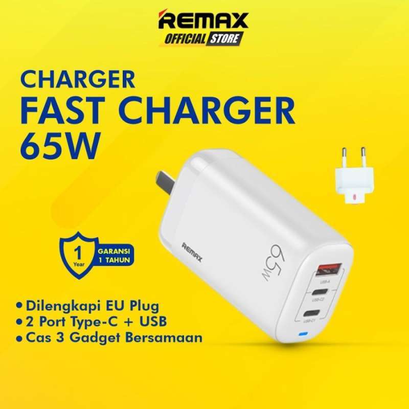 Remax Ligil Charger Adapter GaN Fast Charging 65W Dual Port RP-U55