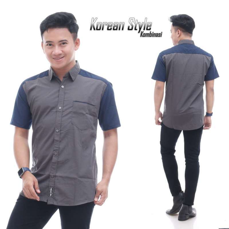 Kemeje Polos Lengan Pendek Baju Pria Lengan Pendek Baju Casual Pria  Baju Kantor Pria