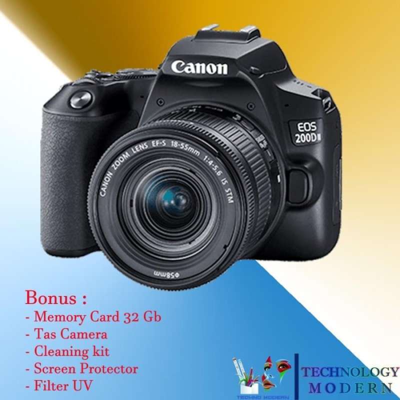Paket Kamera Canon EOS 200D DSLR Camera with 18-55mm Lens Original