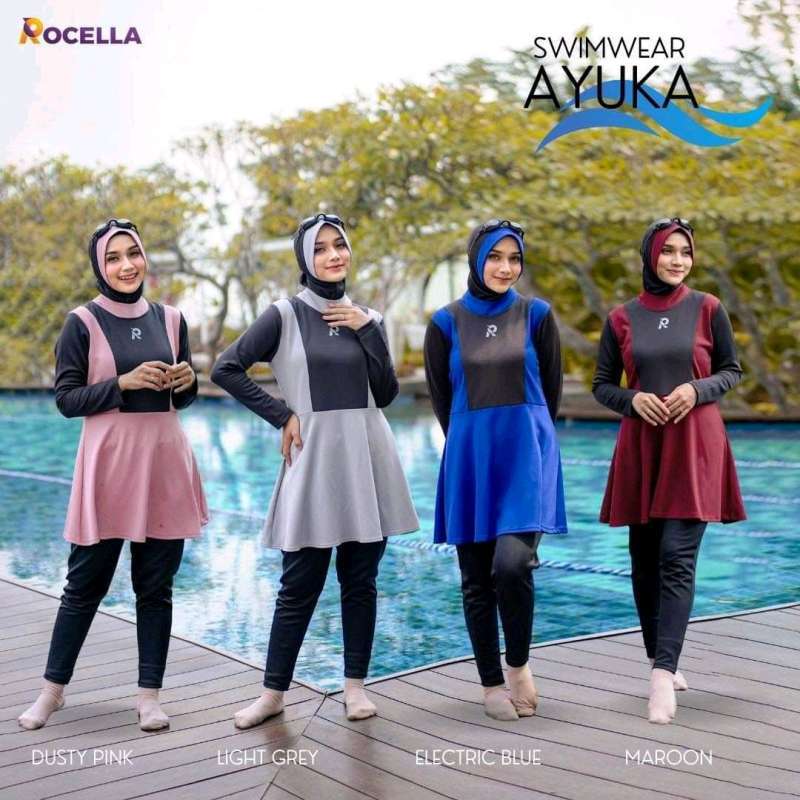 Jual SWIMWEAR AYUKA ROCELLA SETELAN BAJU RENANG MUSLIMAH SYARI